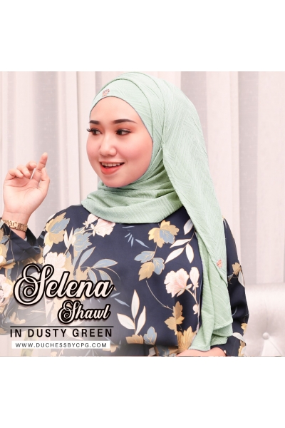 SELENA SHAWL - DUSTY GREEN